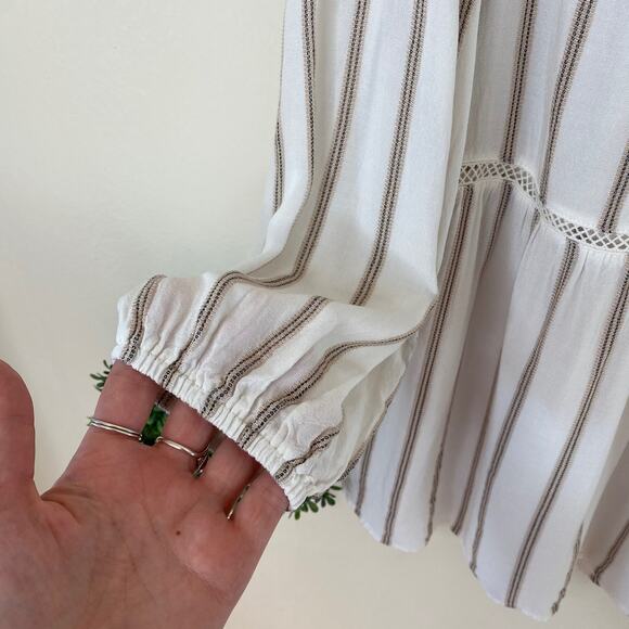 Fever white striped boho peasant blouse - Picture 8 of 9